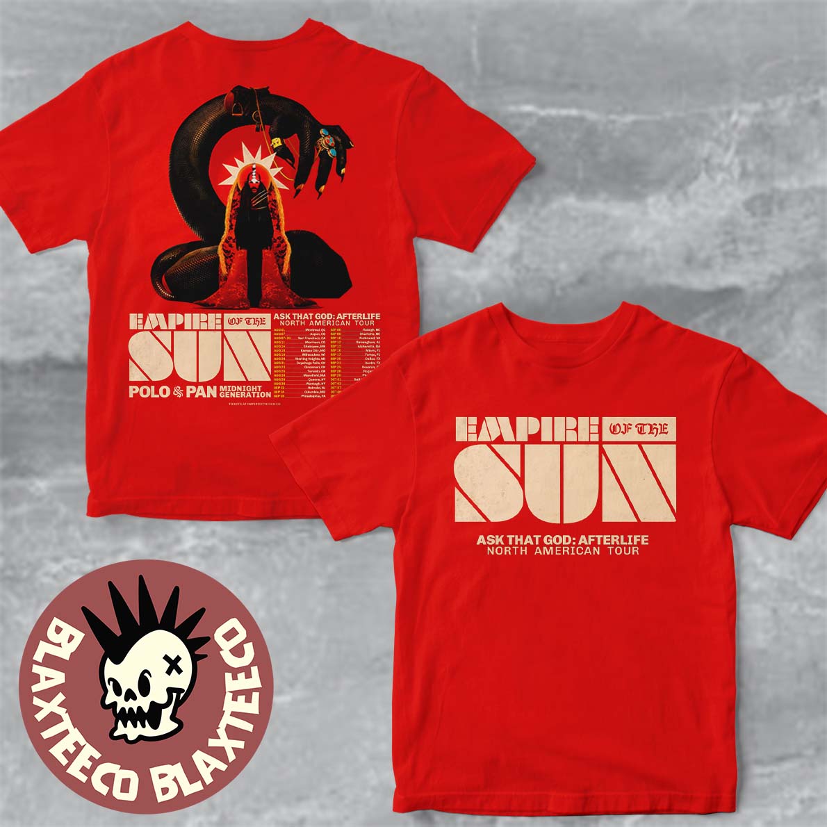 Empire Of The Sun Ask That God Afterlife North American Tour 2026 Schedule Dates Two Sided T-Shirt - T-Shirt, Sweatshirt, Hoodie