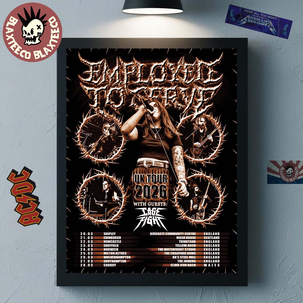 Employed To Serve UK Tour 2026 Schedule Dates Home Decor Poster Canvas Unisex T-shirt, Sweatshirt, Hoodie, Long Sleeve Tee - T-Shirt, Sweatshirt, Hoodie
