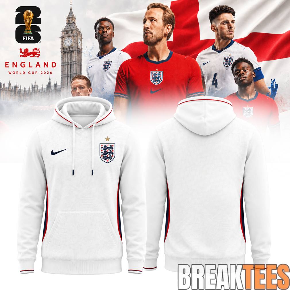 England Football Team x World Cup 2026 Hoodie Unisex T-shirt, Sweatshirt, Hoodie, Long Sleeve Tee - T-Shirt, Sweatshirt, Hoodie