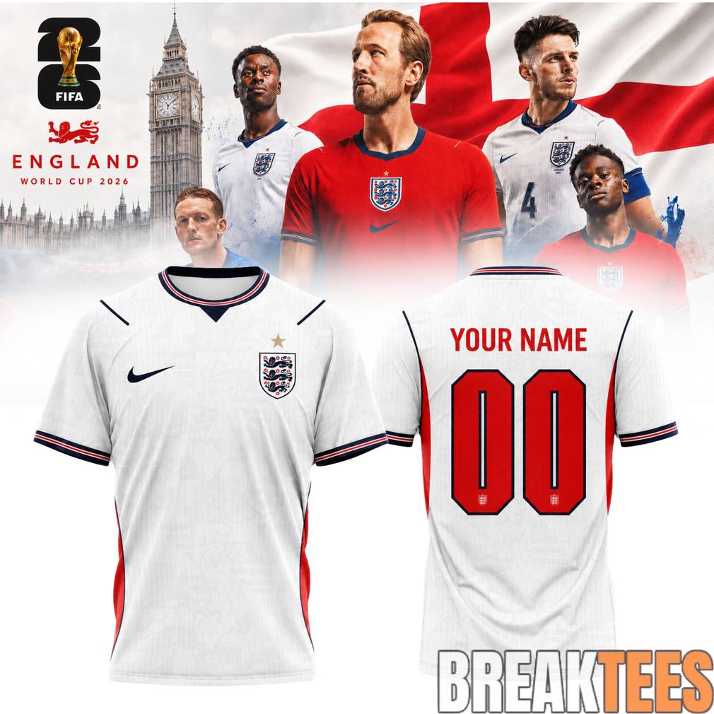 England Football Team x World Cup 2026 Jersey Unisex T-shirt, Sweatshirt, Hoodie, Long Sleeve Tee - T-Shirt, Sweatshirt, Hoodie