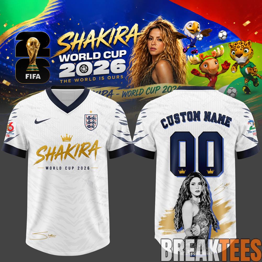 England National Football Team Golden Lioness Rhythm x Shakira World Cup 2026 Jersey football jersey product view 1