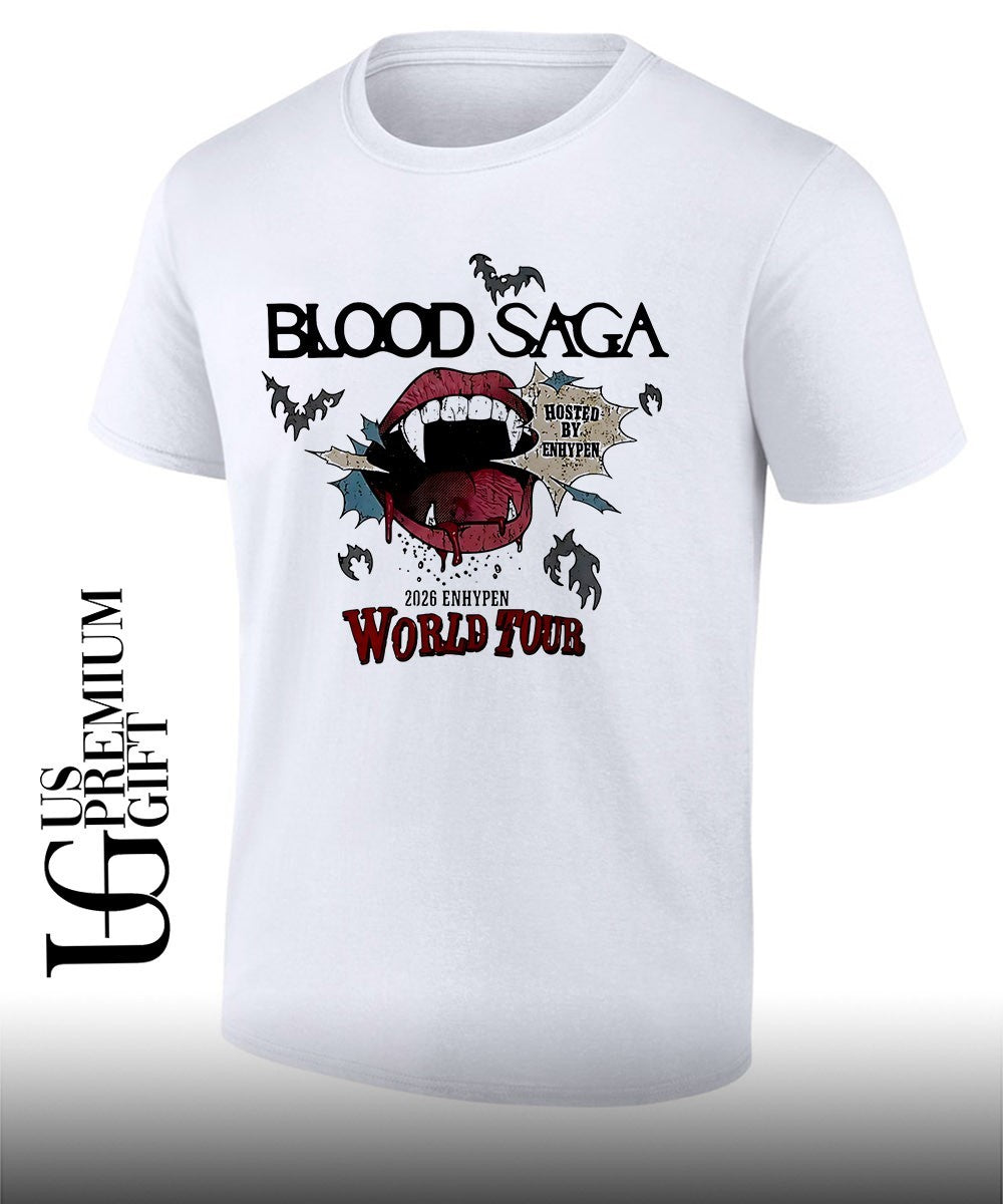 Enhypen Blood Saga World Tour shirt Unisex T-shirt, Sweatshirt, Hoodie, Long Sleeve Tee - T-Shirt, Sweatshirt, Hoodie