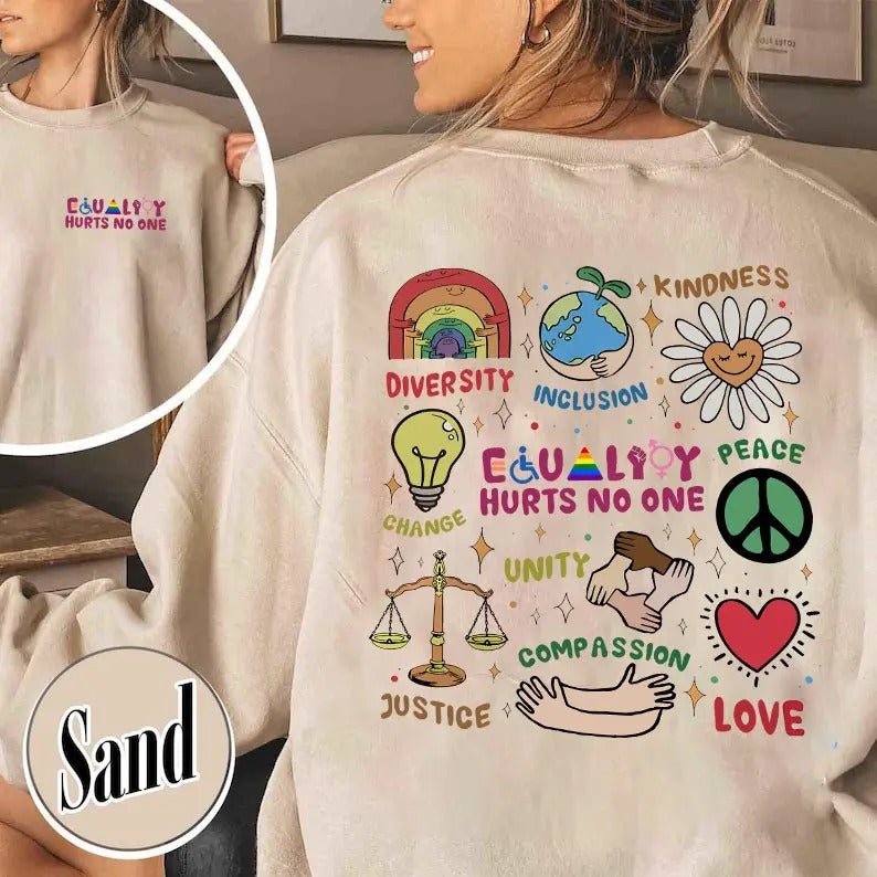 Equality Hurts No One Two Side Black Lives Matter - Adult & Kids T-Shirts, Sweatshirts & Hoodies apparel design preview 1