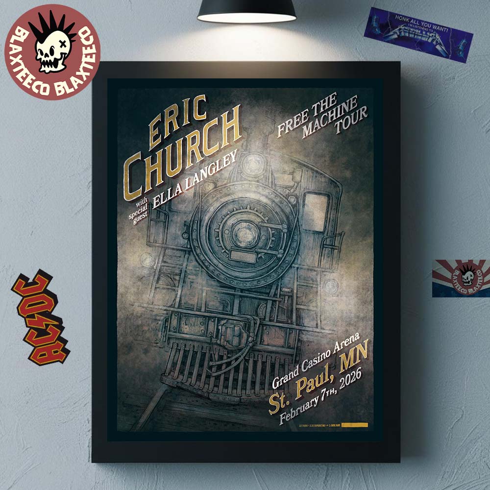 Eric Church St Paul Minnesota 2026 Venue Poster At Grand Casino Arena On February 7 2026 Free The Machine Tour Home Decor Poster Canvas - T-Shirt, Sweatshirt, Hoodie