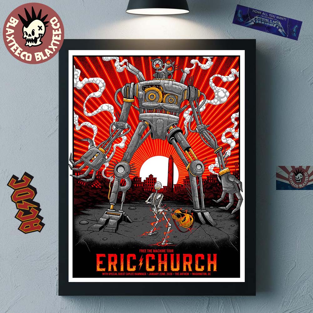 Eric Church Washington DC 2026 Night 1 Venue Poster Free The Machine Tour At The Anthem On January 22 2026 Decor Poster Canvas - T-Shirt, Sweatshirt, Hoodie