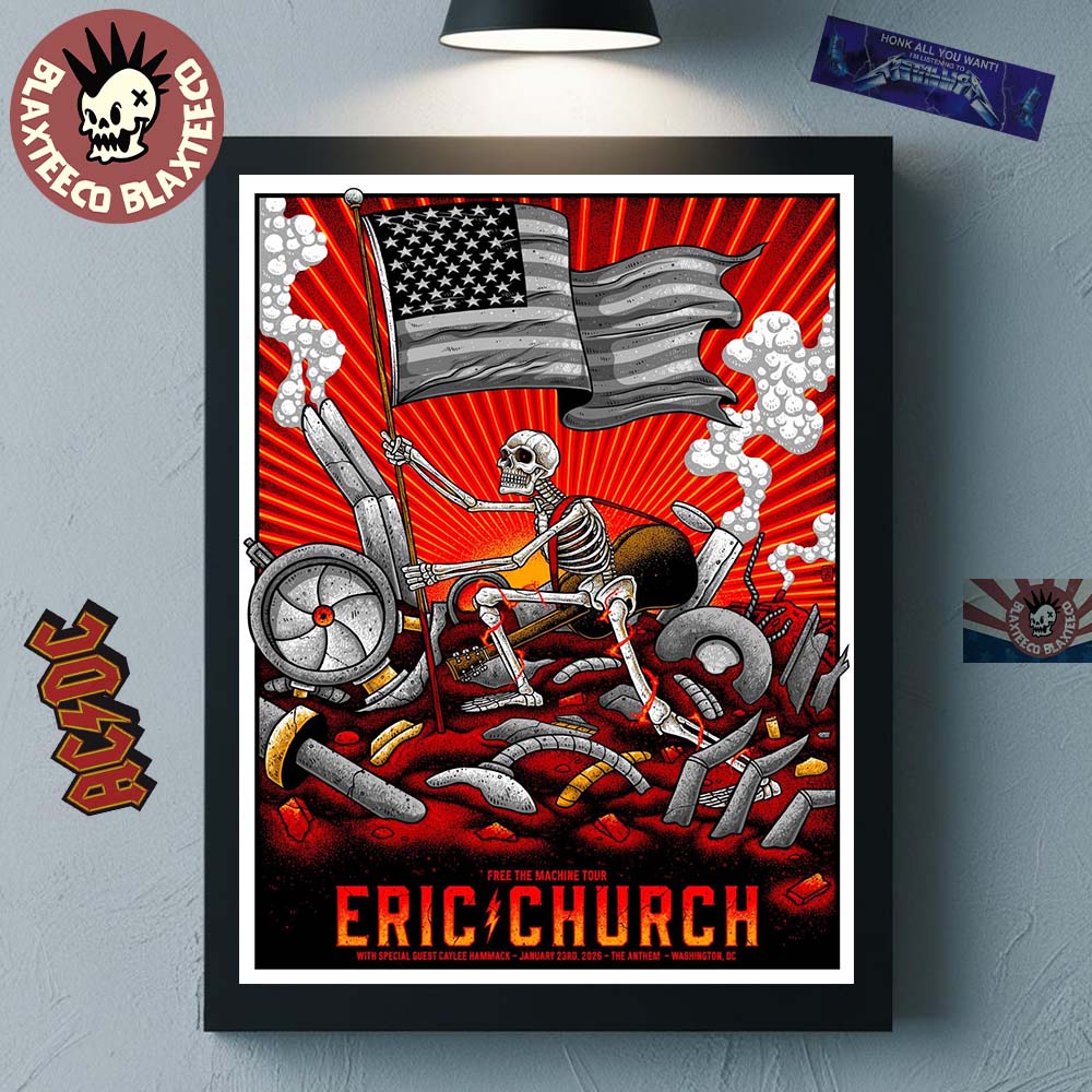 Eric Church Washington DC 2026 Night 2 Venue Poster Free The Machine Tour At The Anthem On January 23 2026 Decor Poster Canvas - T-Shirt, Sweatshirt, Hoodie