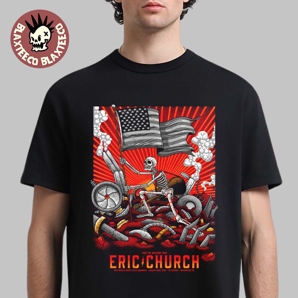 Eric Church Washington DC 2026 Night 2 Venue Poster Free The Machine Tour At The Anthem On January 23 2026 T-Shirt - T-Shirt, Sweatshirt, Hoodie