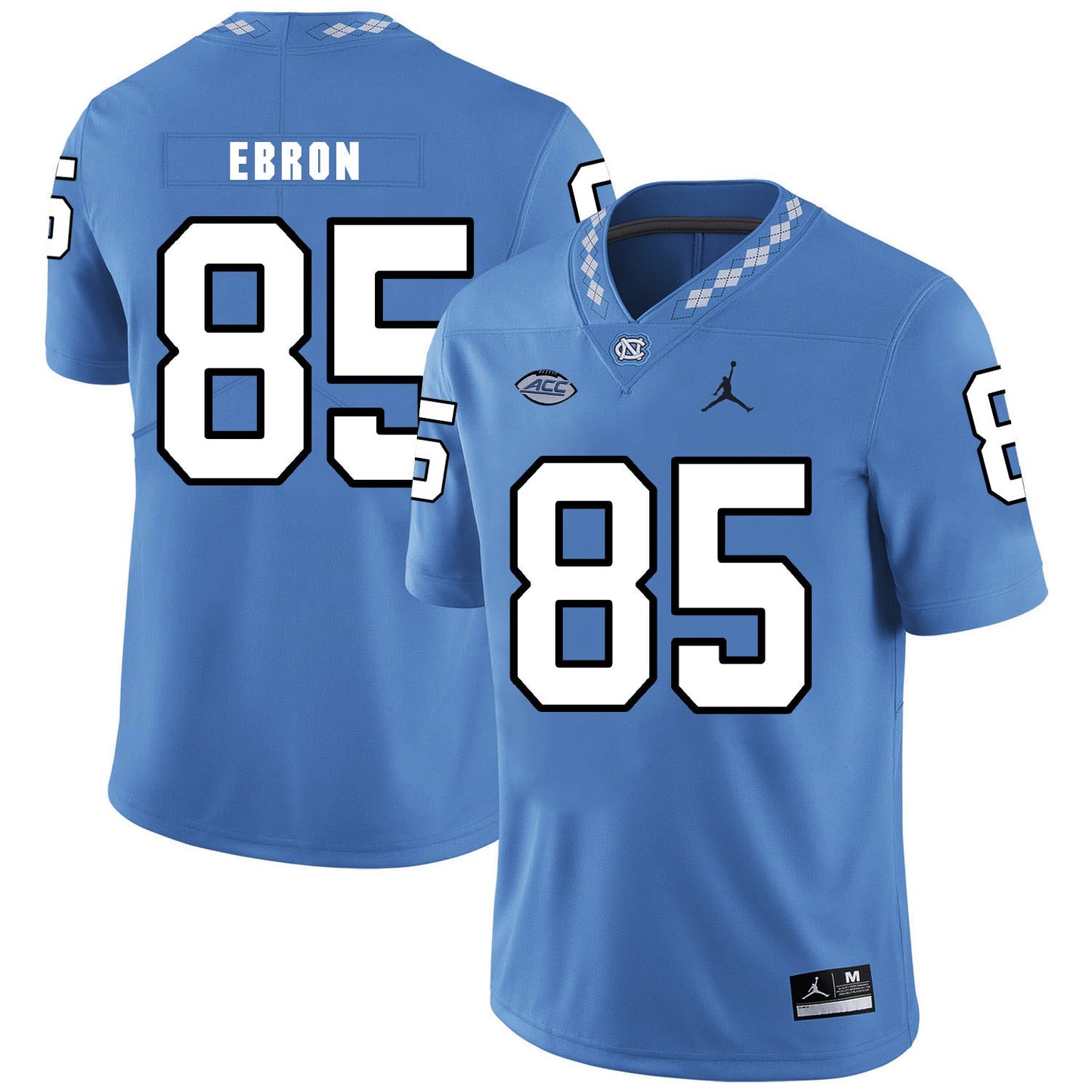 Eric Ebron 85 Carolina Blue College Football Jersey football jersey product view 1