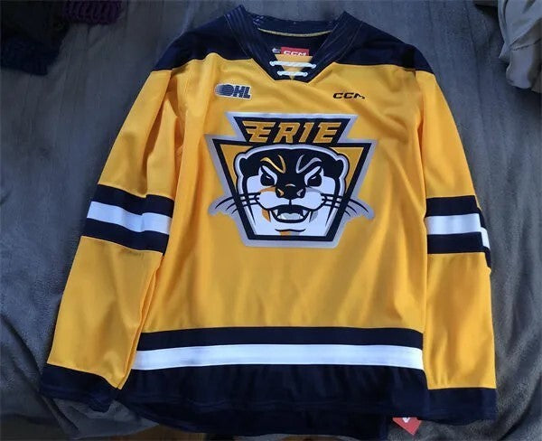 Erie Otters Custom 2024 Gold OHL Hockey Jersey College Football Jersey hockey jersey product view 1