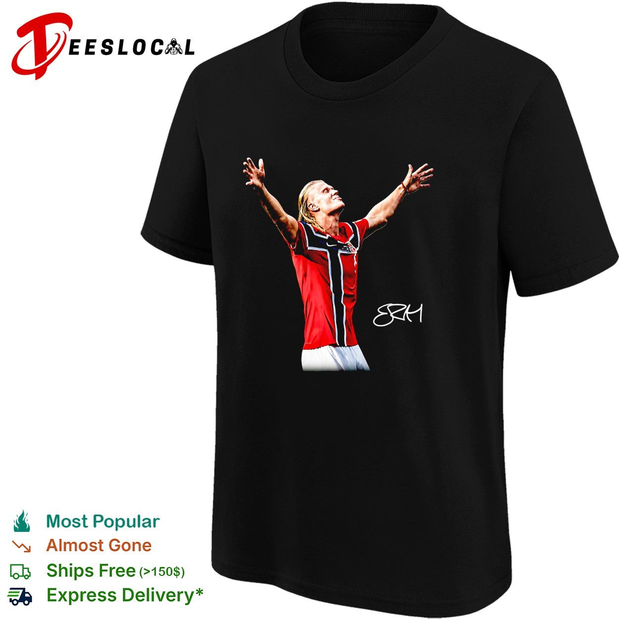 Erling Haaland Norway jersey raising arms shirt sports jersey product view 5