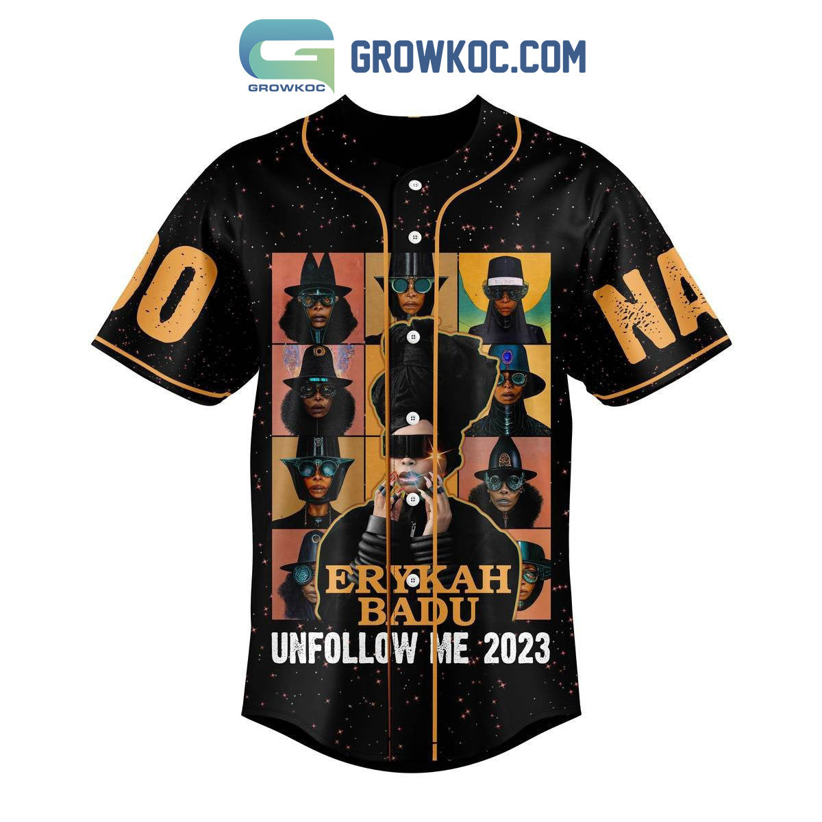 Erykah Badu Unfollow Me 2023 Tour Personalized Baseball Jersey baseball jersey product view 2