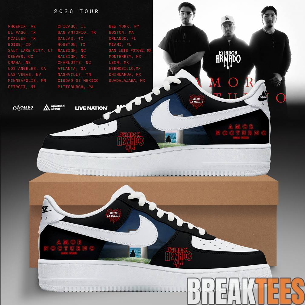 Eslabn Armado Amor Nocturno Tour 2026 Custom Air Force 1 Shoes Unisex T-shirt, Sweatshirt, Hoodie, Long Sleeve Tee - T-Shirt, Sweatshirt, Hoodie