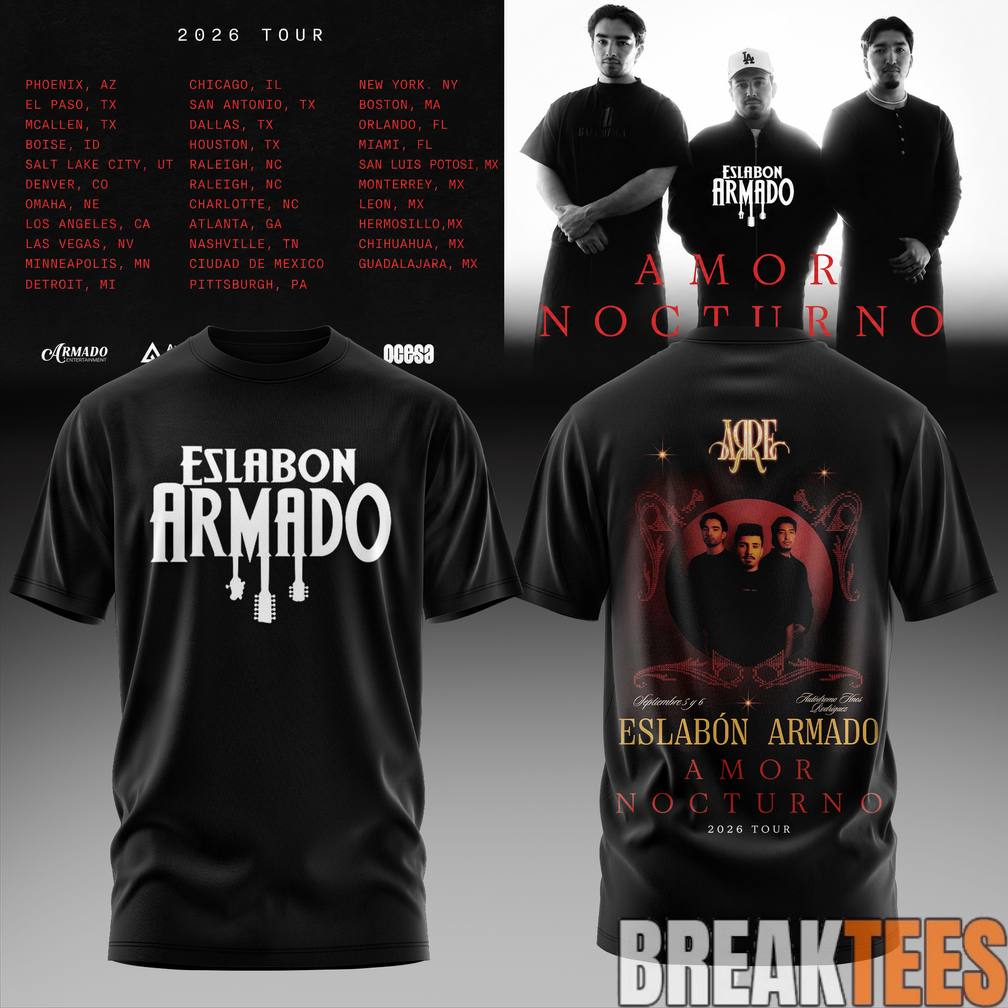 Eslabn Armado Amor Nocturno Tour 2026 Shirt Unisex T-shirt, Sweatshirt, Hoodie, Long Sleeve Tee - T-Shirt, Sweatshirt, Hoodie