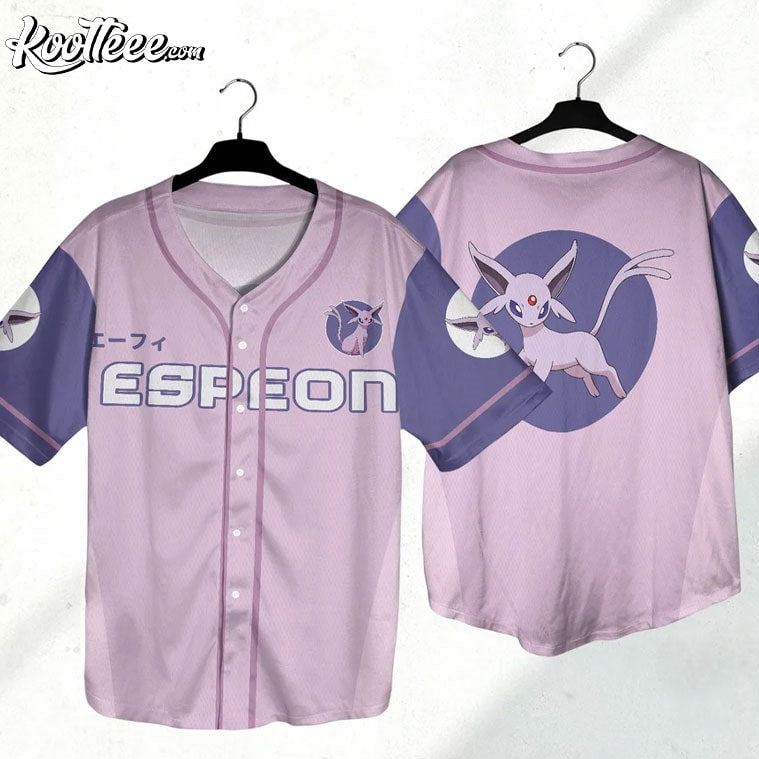 Espeon Japanese Anime Gift Baseball Jersey baseball jersey product view 3
