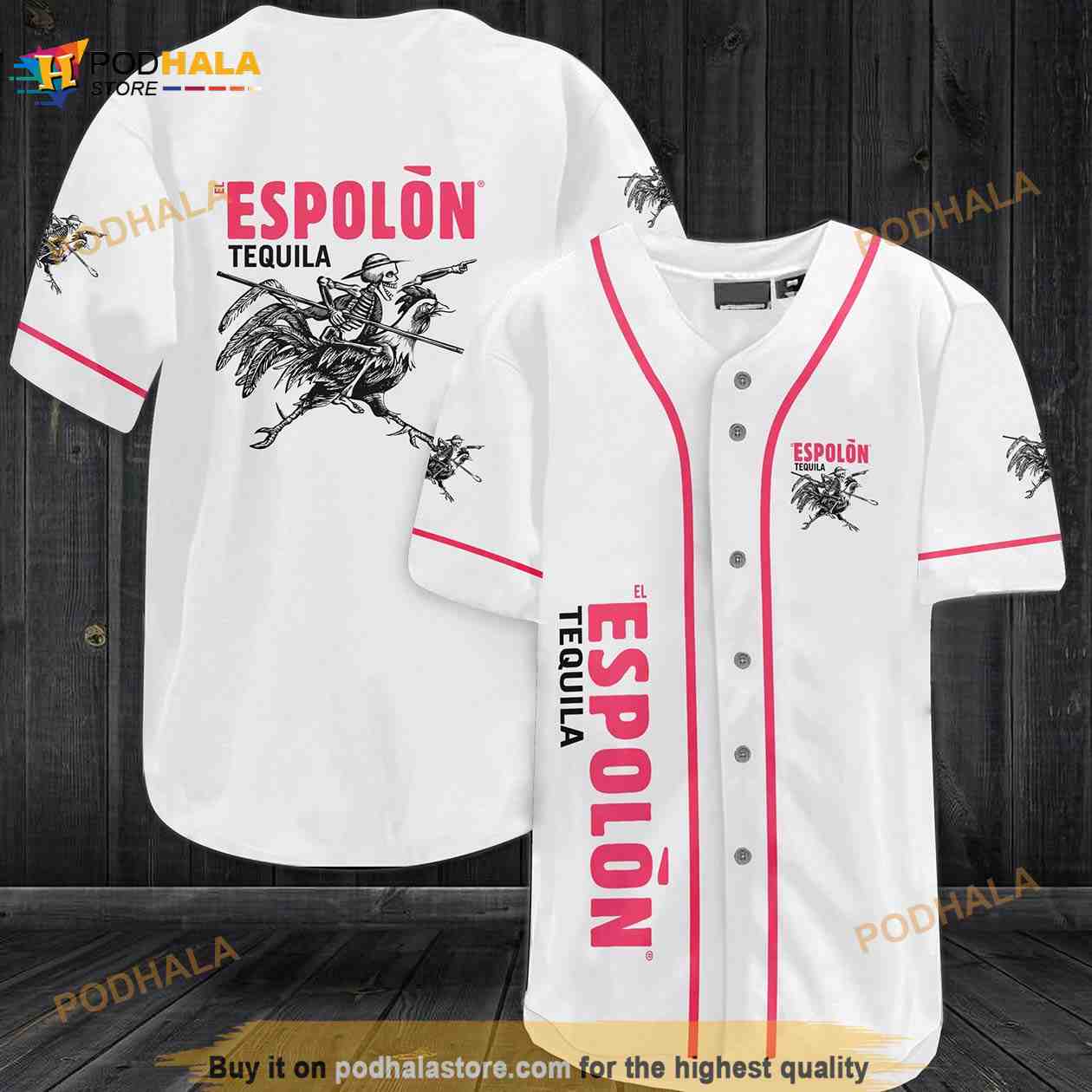 Espolon Tequila 3D Baseball Jersey baseball jersey product view 1