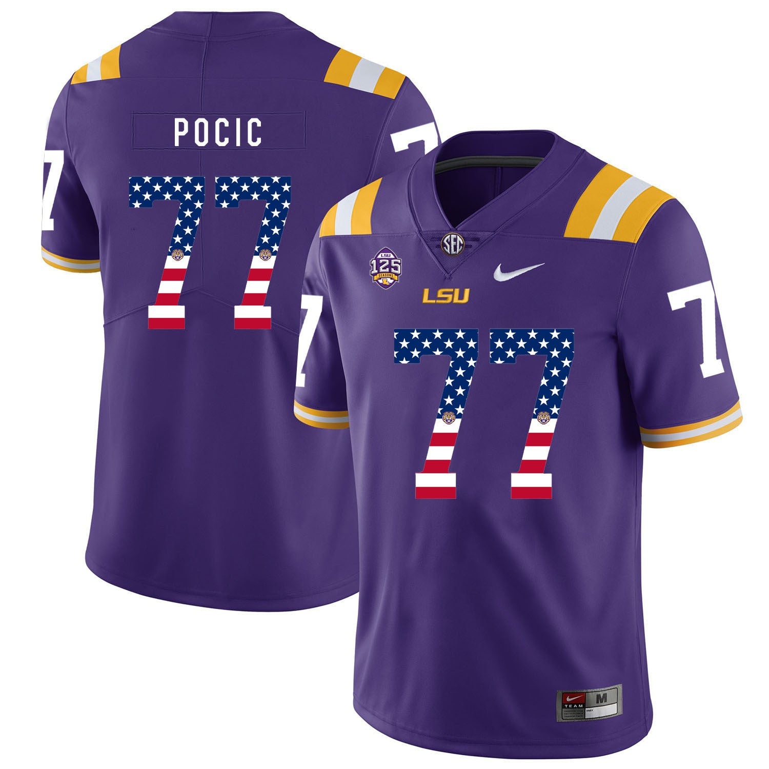 Ethan Pocic 77 Purple College Football Jersey football jersey product view 1