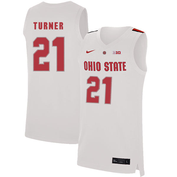 Evan Turner 21 White College Football Jersey football jersey product view 1