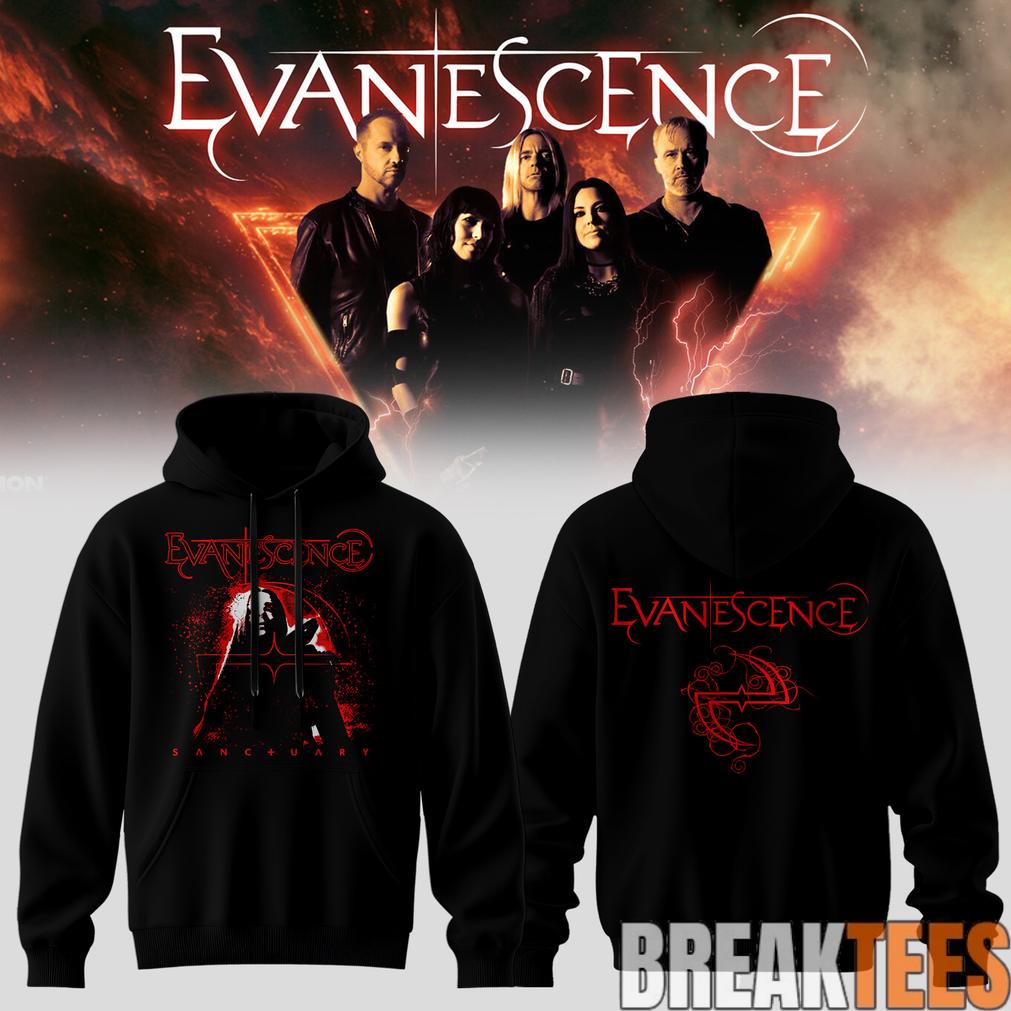 Evanescence 2026 World Tour Sanctuary Limited Edition Hoodie Unisex T-shirt, Sweatshirt, Hoodie, Long Sleeve Tee - T-Shirt, Sweatshirt, Hoodie