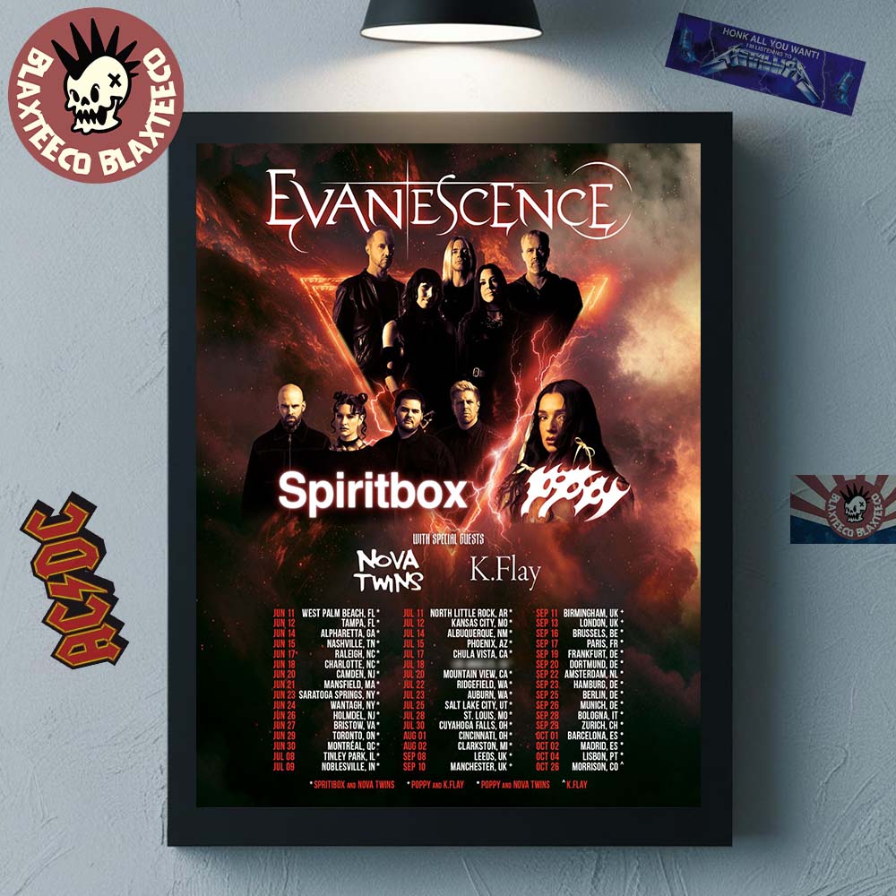 Evanescence World Tour 2026 North American UK And Europe Schedule Dates Home Decor Poster Canvas - T-Shirt, Sweatshirt, Hoodie