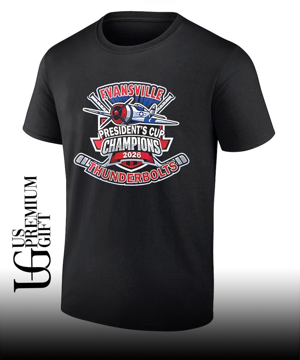 Evansville Thunderbolts Champions Southern Professional Hockey League 2026 shirt Unisex T-shirt, Sweatshirt, Hoodie, Long Sleeve Tee - T-Shirt, Sweatshirt, Hoodie