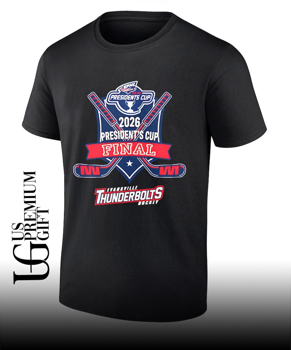 Evansville Thunderbolts hockey Presidents Cup Final 2026 shirt Unisex T-shirt, Sweatshirt, Hoodie, Long Sleeve Tee - T-Shirt, Sweatshirt, Hoodie