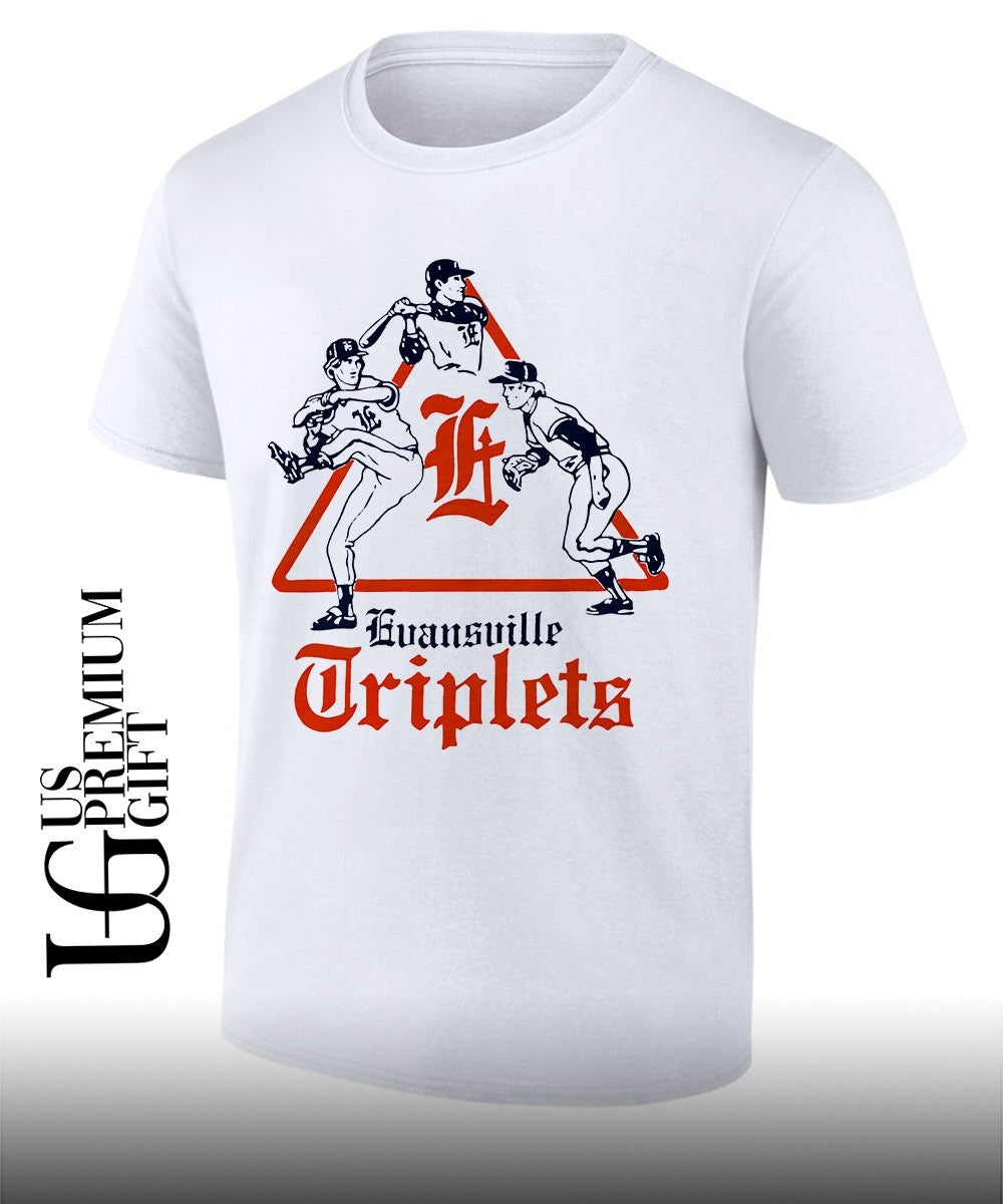 Evansville Triplets baseball shirt Unisex T-shirt, Sweatshirt, Hoodie, Long Sleeve Tee - T-Shirt, Sweatshirt, Hoodie