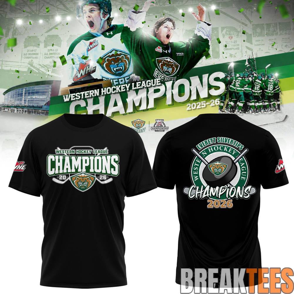 Everett Silvertips 2026 WHL Champions Shirt Unisex T-shirt, Sweatshirt, Hoodie, Long Sleeve Tee - T-Shirt, Sweatshirt, Hoodie