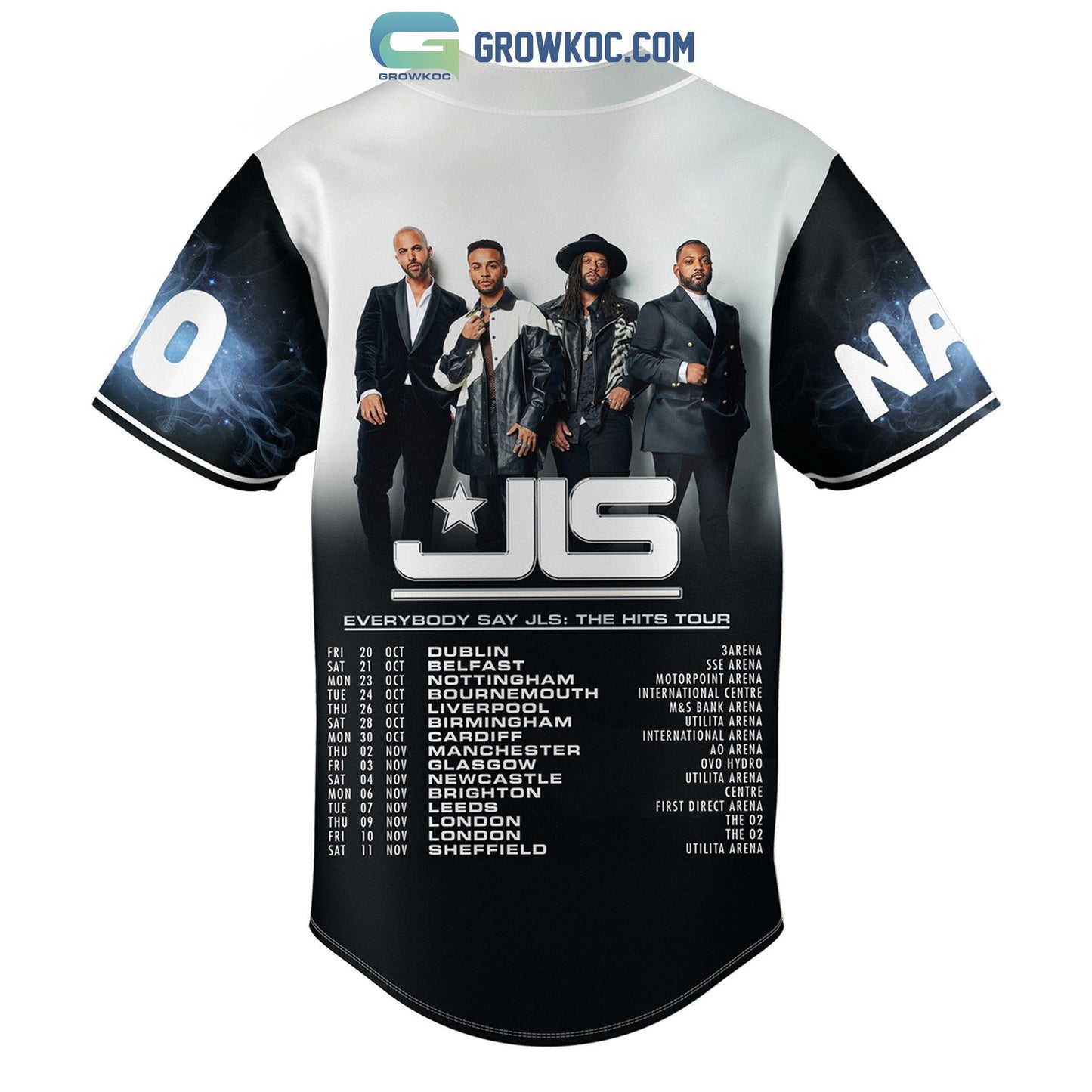 Everybody Say JLS The Hits Tour Personalized Baseball Jersey baseball jersey product view 1