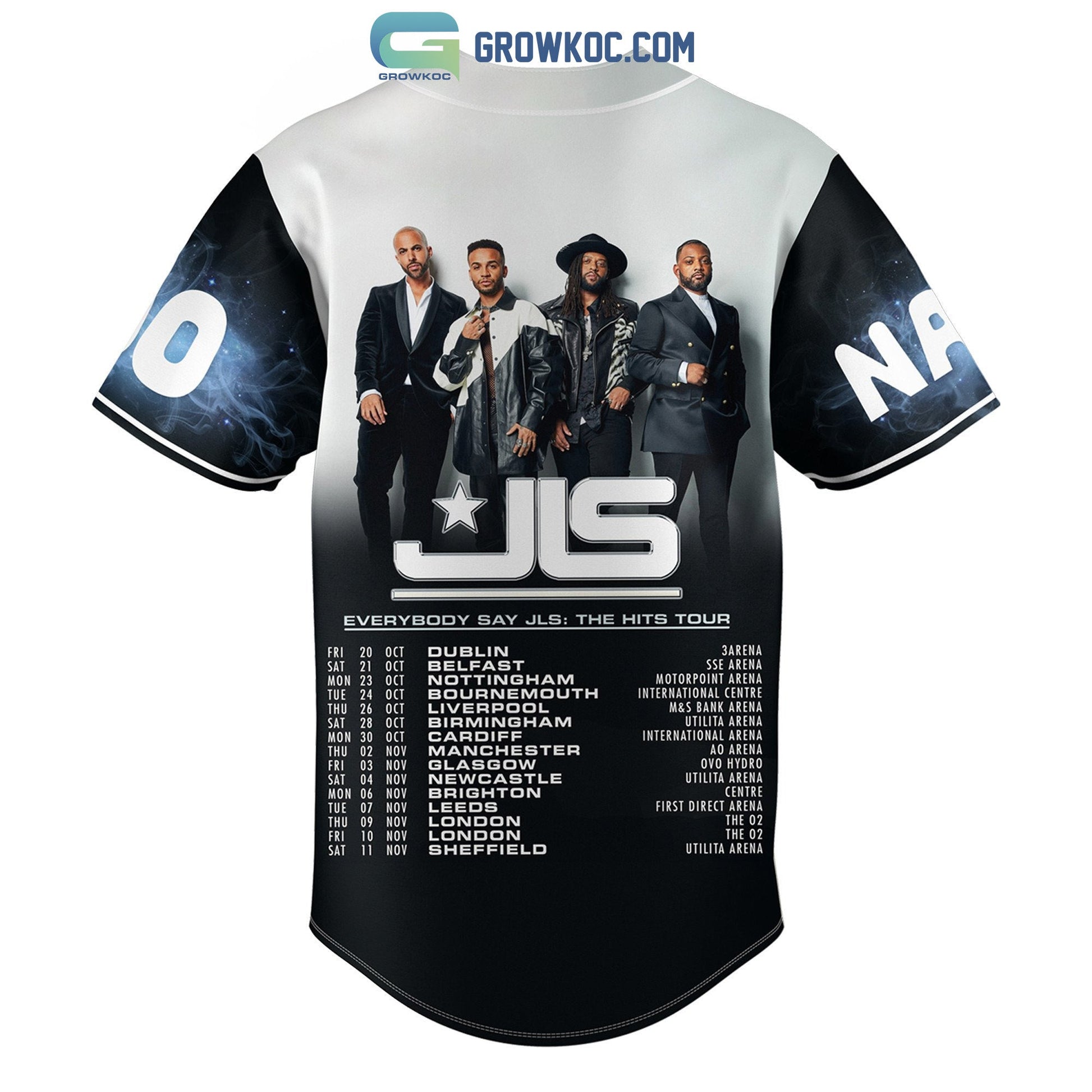 Everybody Say JLS The Hits Tour Personalized Baseball Jersey baseball jersey product view 1