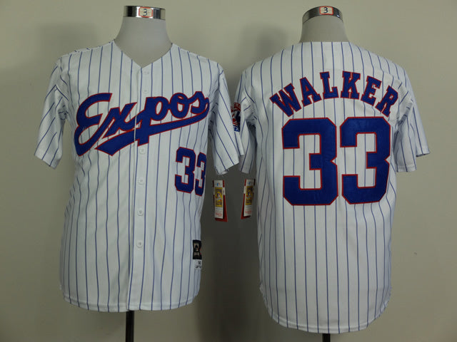 Expos 33 White Blue 1982 Retro Baseball Jersey baseball jersey product view 1
