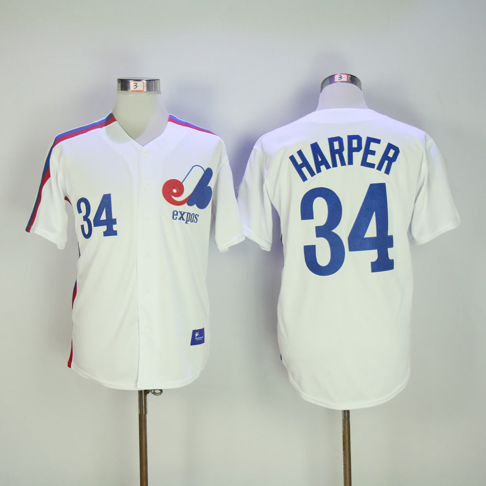 Expos 34 Baseball Jersey baseball jersey product view 1