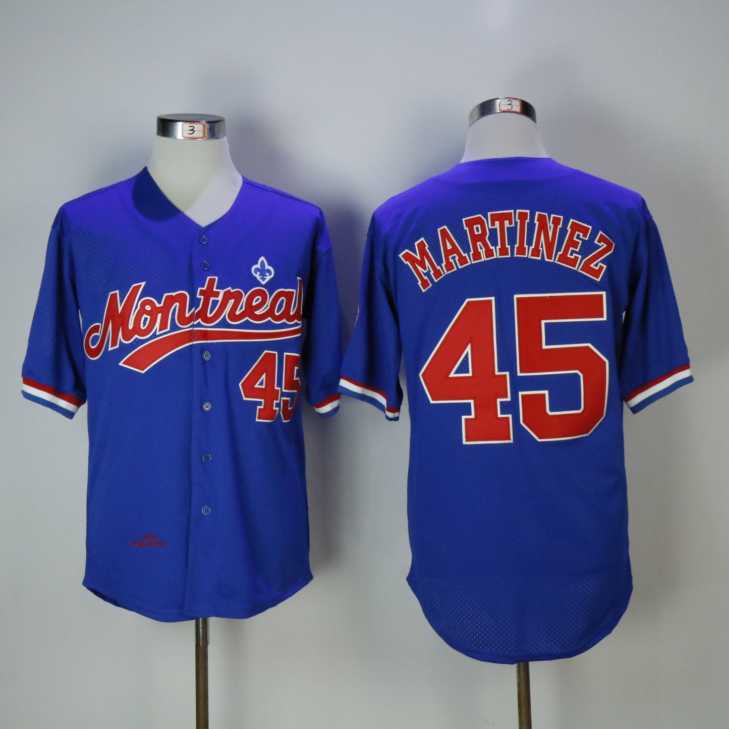Expos 45 Blue BP Retro Edition Baseball Jersey baseball jersey product view 1