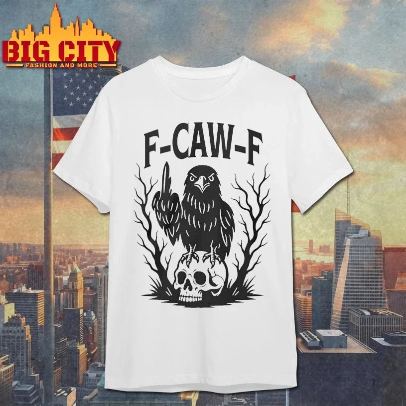 F Caw F Gothic Raven Middle Finger shirt Unisex T-shirt, Sweatshirt, Hoodie, Long Sleeve Tee - T-Shirt, Sweatshirt, Hoodie