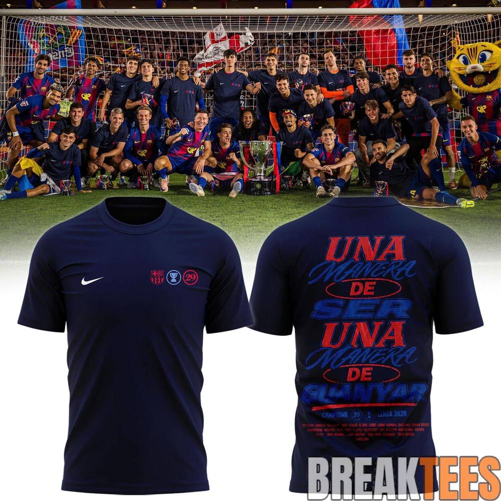 FC Barcelona 2025-26 La Liga Champions Celebration Shirt Unisex T-shirt, Sweatshirt, Hoodie, Long Sleeve Tee - T-Shirt, Sweatshirt, Hoodie