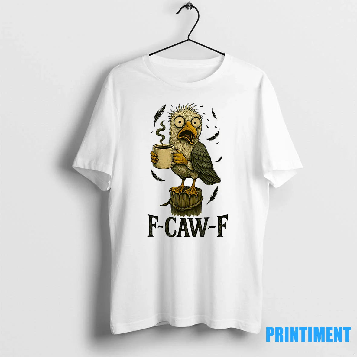 Fcawf Vintage Seagull Funny Tired Bird Drinking Coffee Tshirts Sweater Unisex T-shirt, Sweatshirt, Hoodie, Long Sleeve Tee - T-Shirt, Sweatshirt, Hoodie