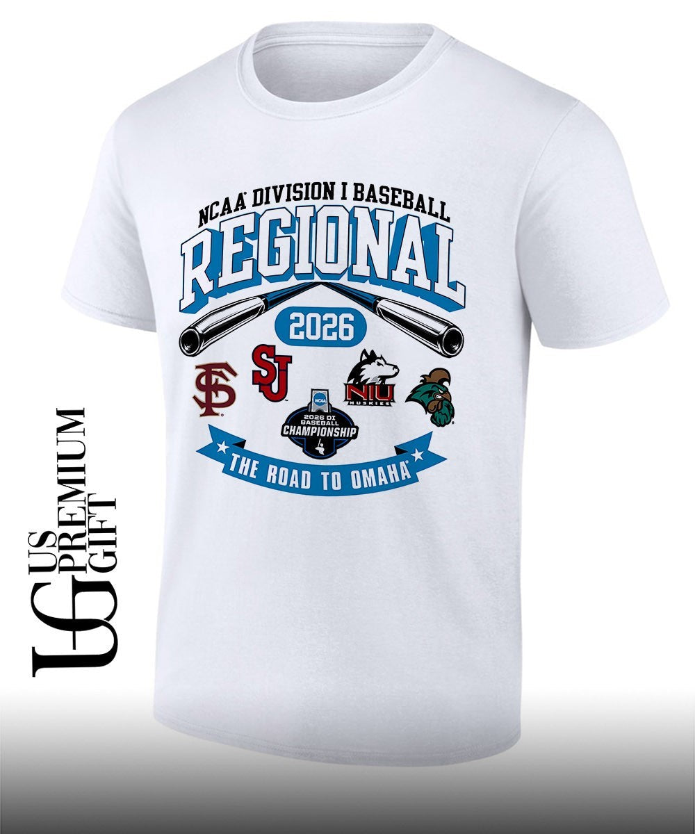 FSU and St. Johns University and Northern Illinois University and Coastal Carolina Chanticleers Baseball Regional Division I NCAA 2026 The Road to Omaha shirt - T-Shirt, Sweatshirt, Hoodie