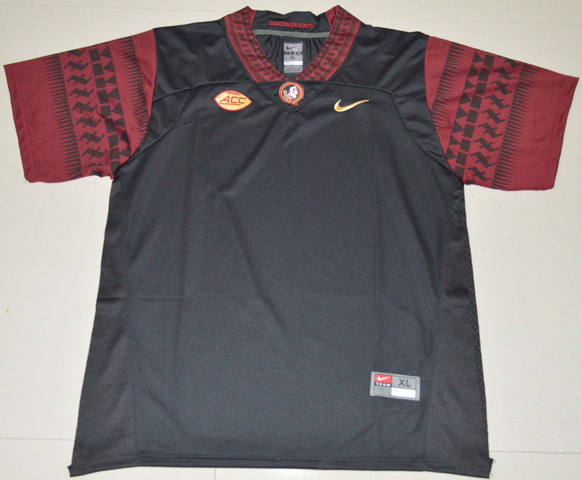 FSU 2016 Blank Black Front College Football Jersey football jersey product view 1