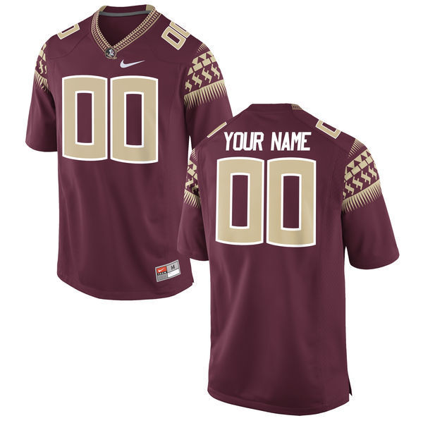 FSU Custom Burgundy College Football Jersey football jersey product view 1
