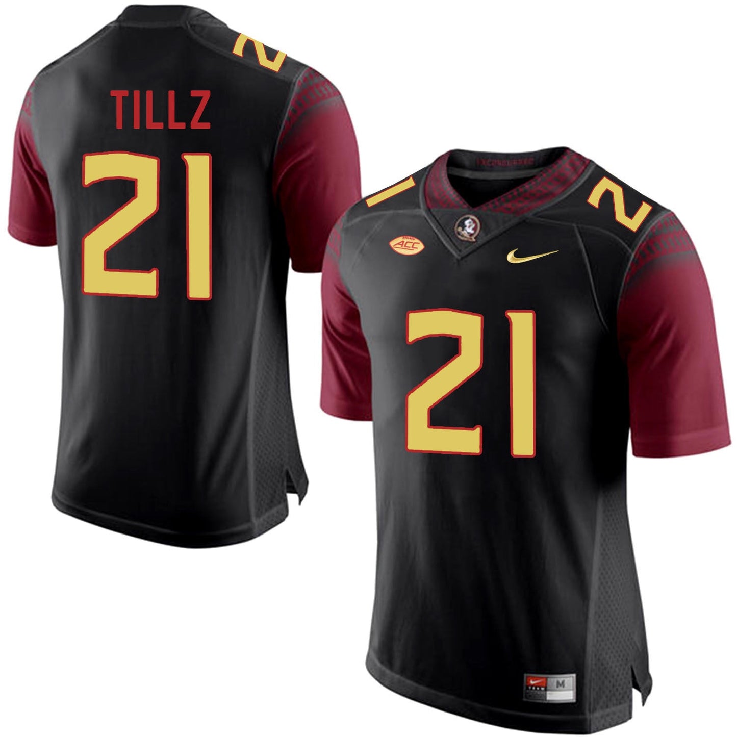 FSU TILLZ 21 Black College Football Jersey football jersey product view 1