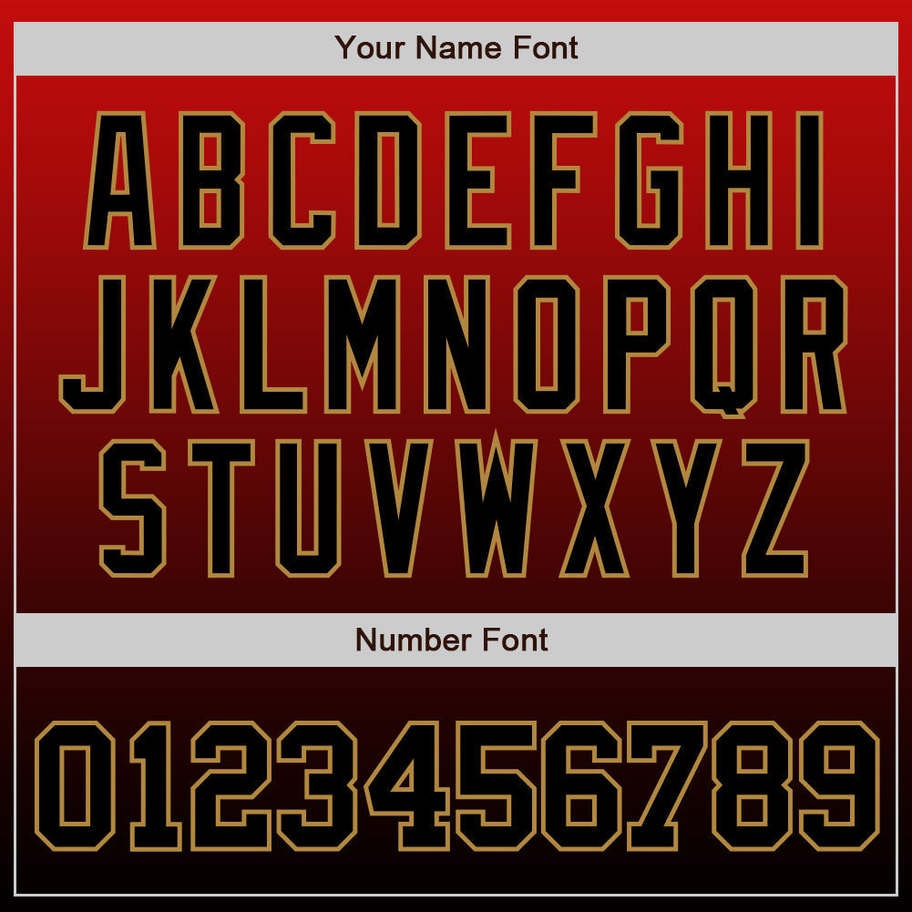 Custom Red Black-Old Gold Authentic Fade Fashion Baseball Jersey baseball jersey product view 4