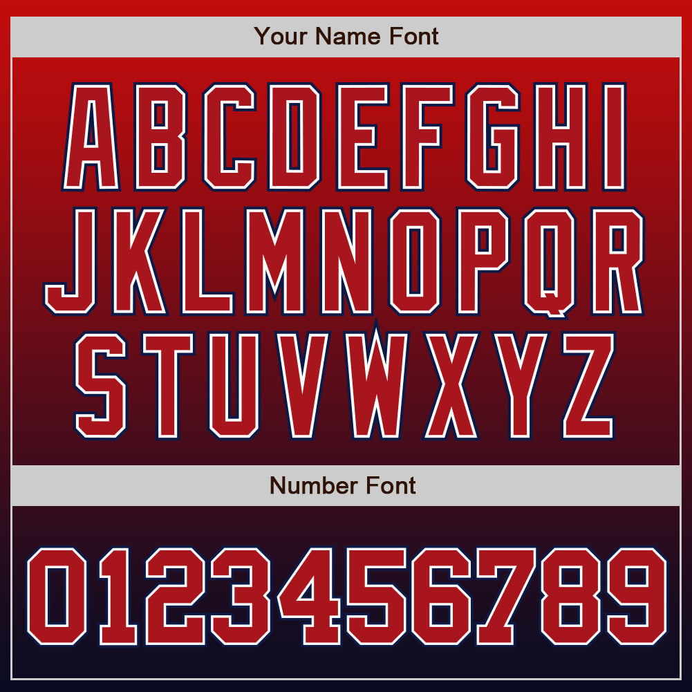 Custom Navy Red-White Authentic Fade Fashion Baseball Jersey baseball jersey product view 4