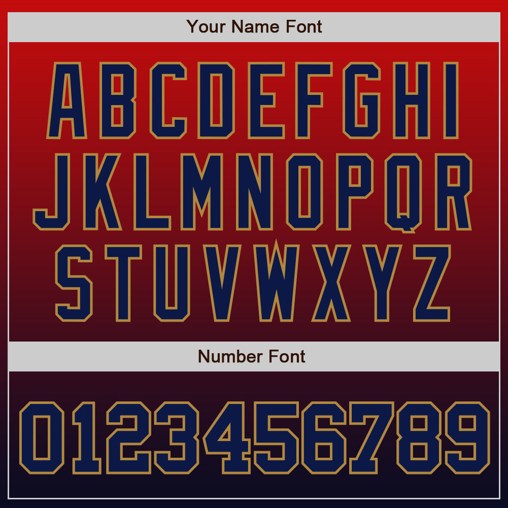 Custom Red Navy-Old Gold Authentic Fade Fashion Baseball Jersey baseball jersey product view 4