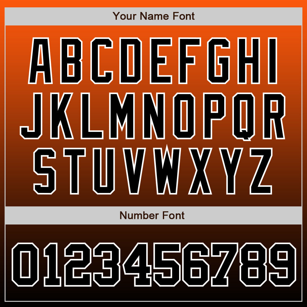 Custom Orange Black-White Authentic Fade Fashion Baseball Jersey baseball jersey product view 4