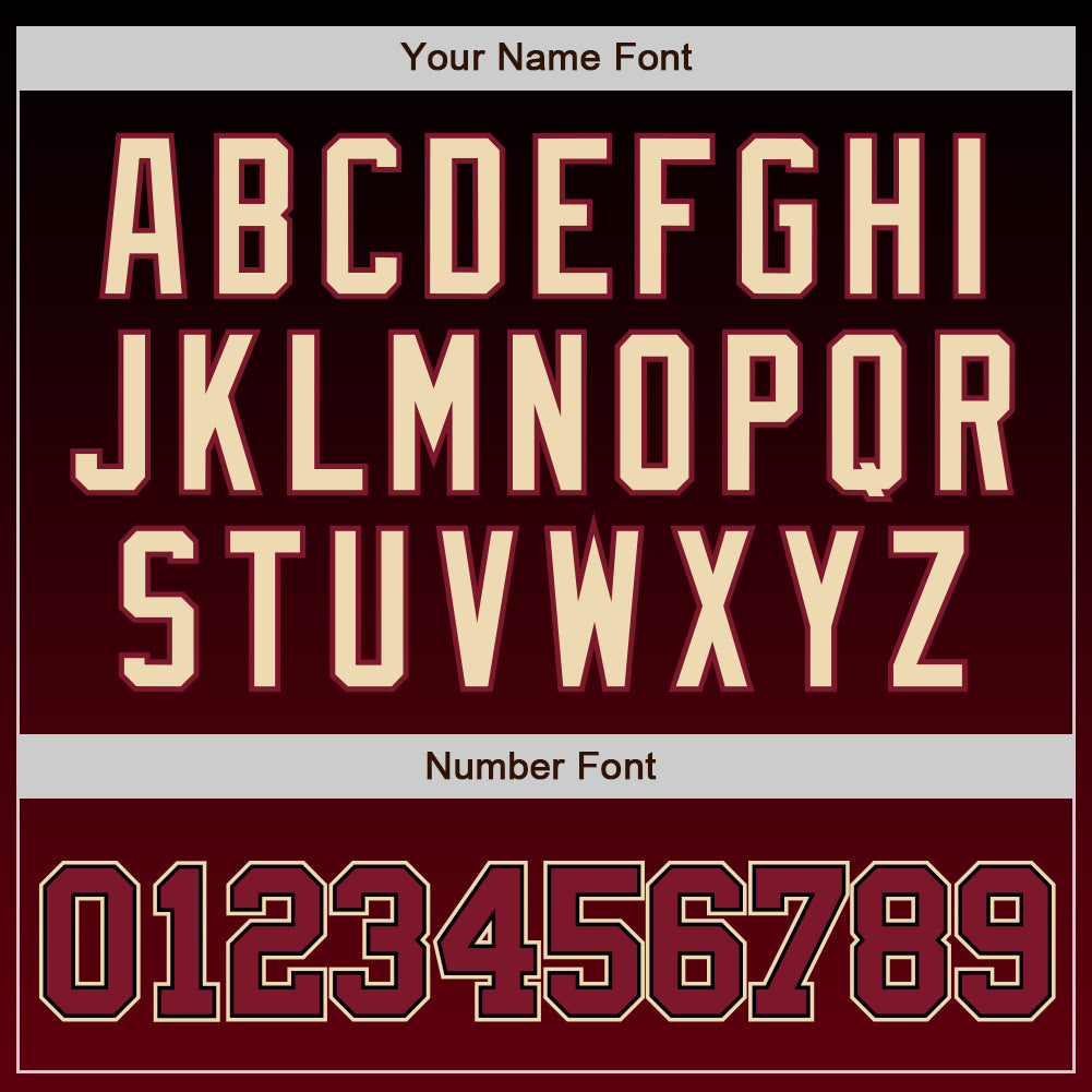 Custom Black Crimson-Cream Authentic Fade Fashion Baseball Jersey baseball jersey product view 4