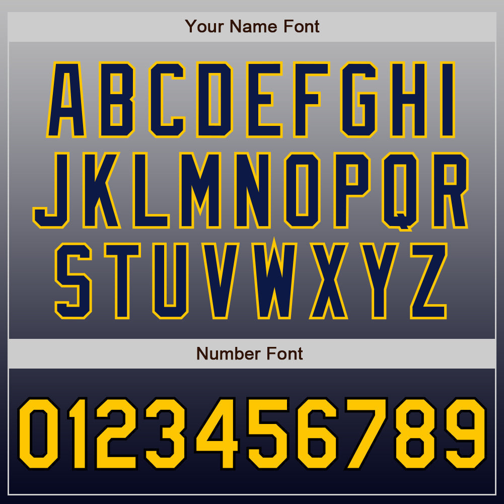 Custom Gray Gold-Navy Authentic Fade Fashion Baseball Jersey baseball jersey product view 4