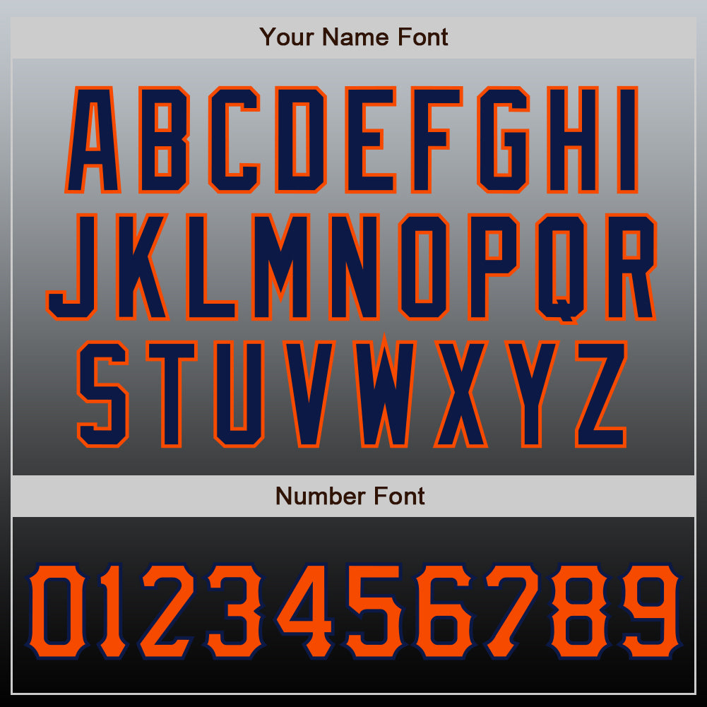 Custom Gray Orange-Navy Authentic Fade Fashion Baseball Jersey baseball jersey product view 4