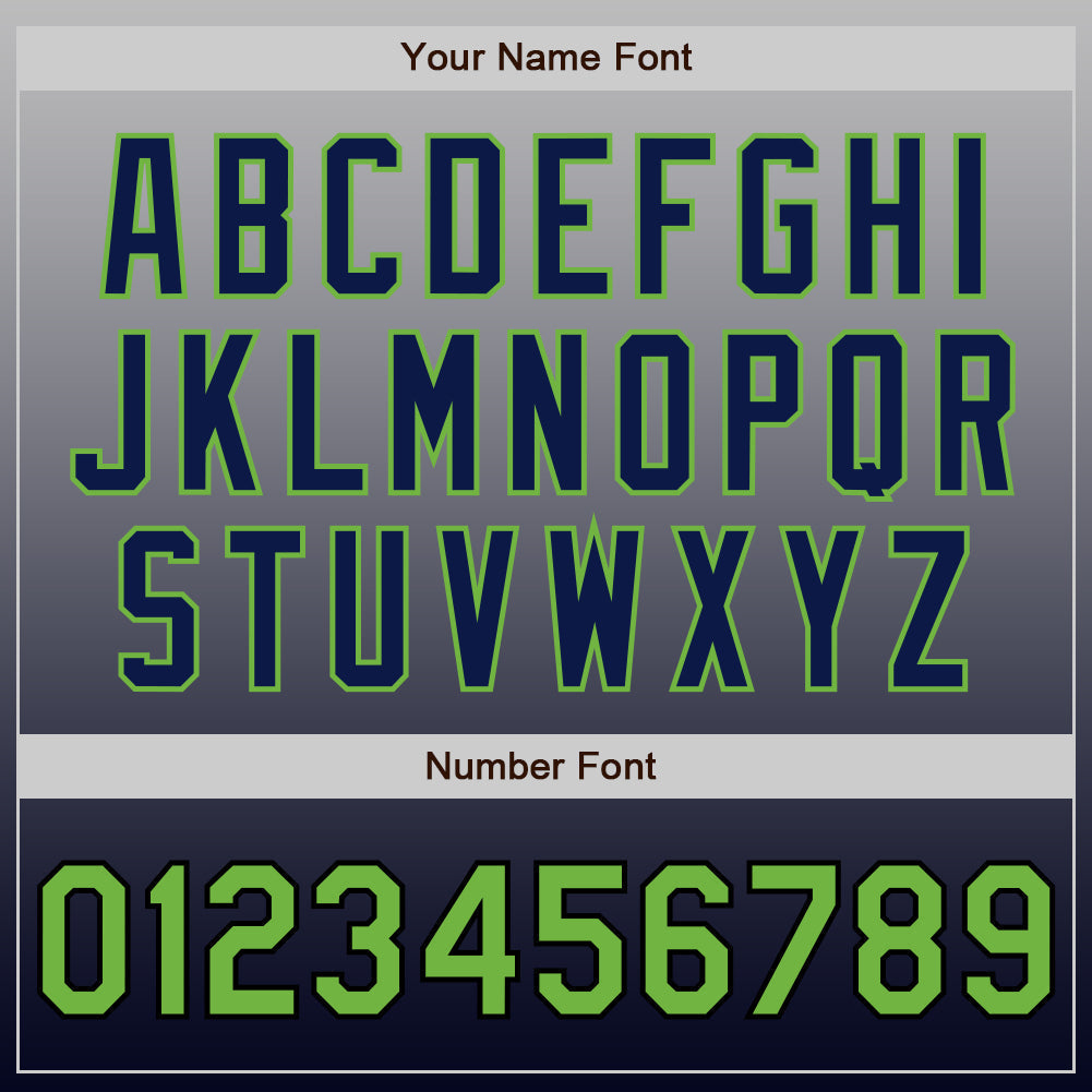 Custom Gray Neon Green-Navy Authentic Fade Fashion Baseball Jersey baseball jersey product view 4
