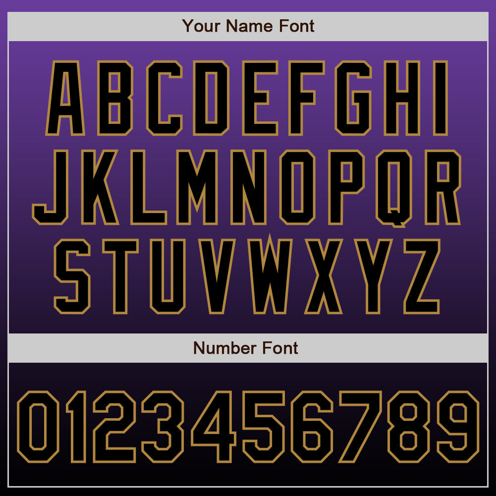 Custom Purple Black-Old Gold Authentic Fade Fashion Baseball Jersey baseball jersey product view 4