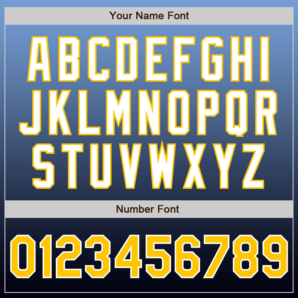 Custom Light Blue Gold-Navy Authentic Fade Fashion Baseball Jersey baseball jersey product view 4