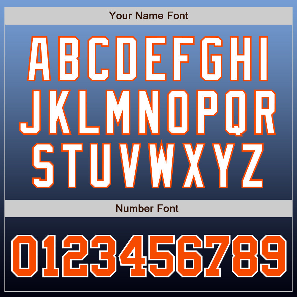 Custom Light Blue Orange-Navy Authentic Fade Fashion Baseball Jersey baseball jersey product view 4